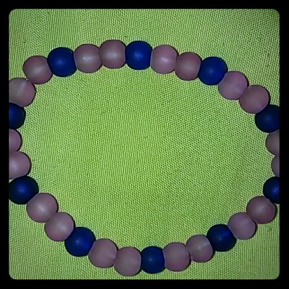 Blue and purple beaded bracelet